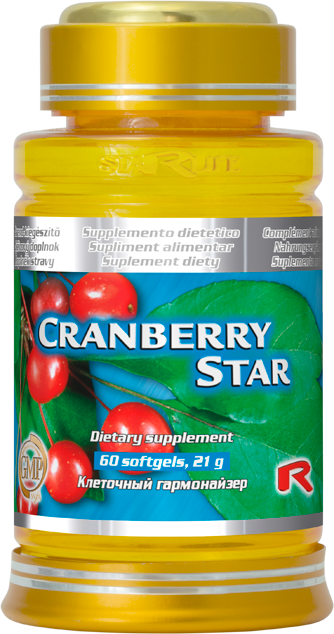 Výživový doplnok CRANBERRY STAR pre zdravé obličky a močový mechúr 90 tbl